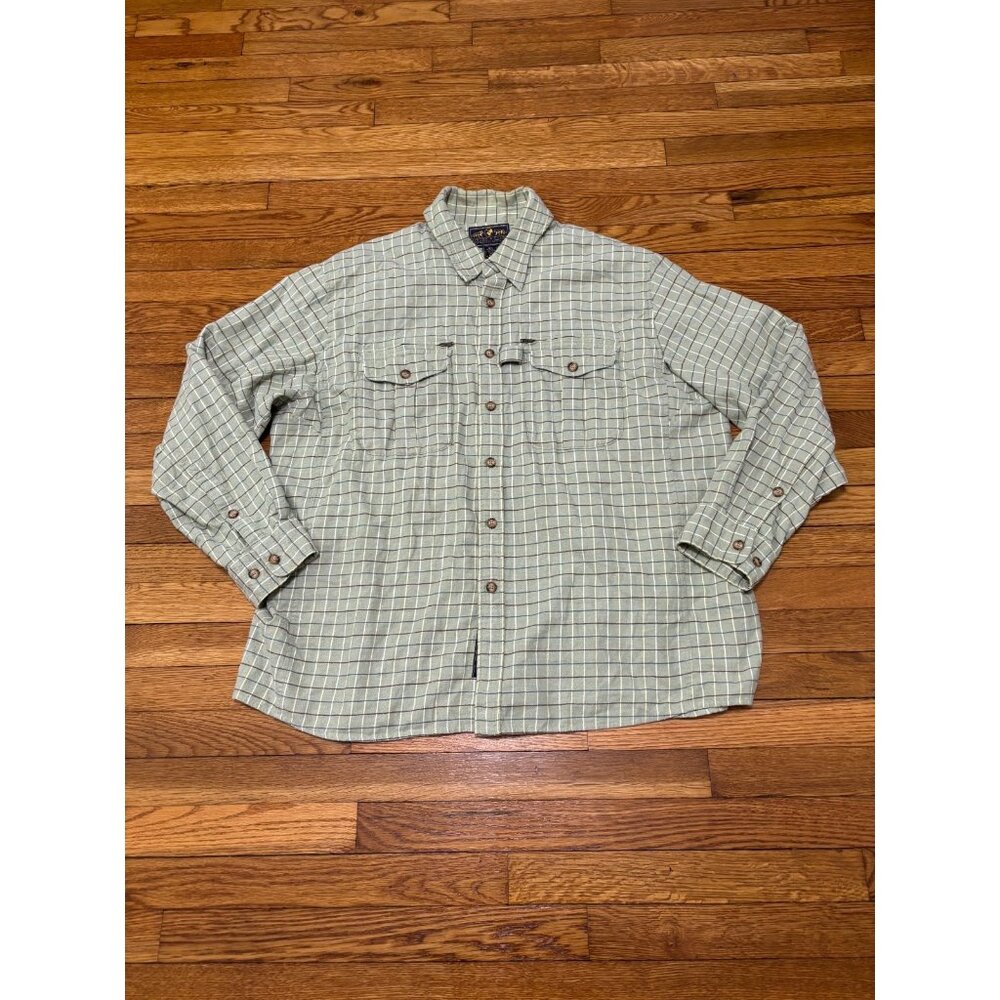 Avedon & Colby Signature Field Safari Shirt Cotton Wool Green Flannel Mens 2XL